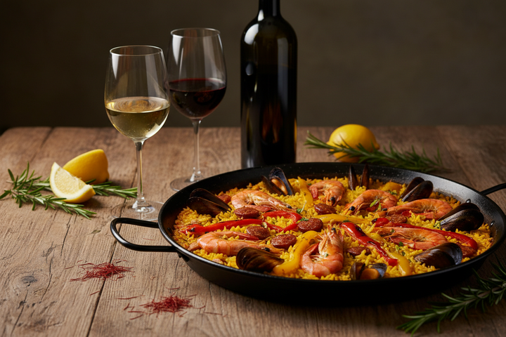 paella et vin