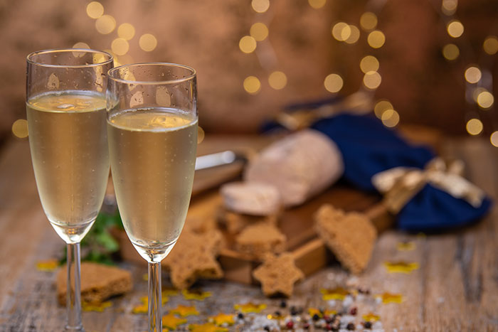 vin effervescent et foie gras