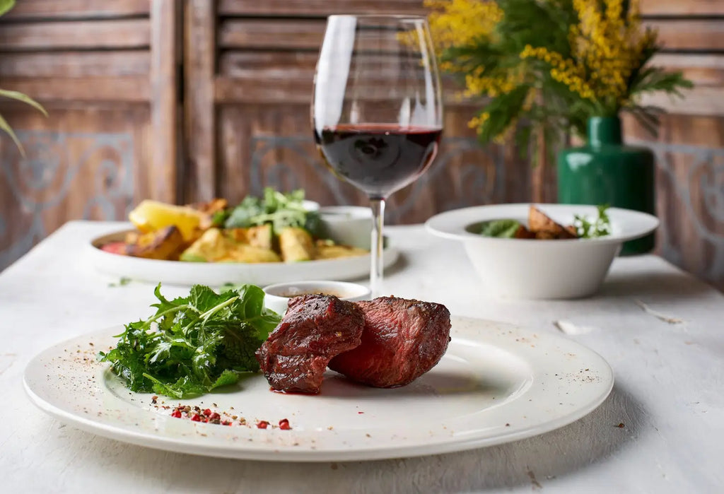 viande roue et vin beaujolais
