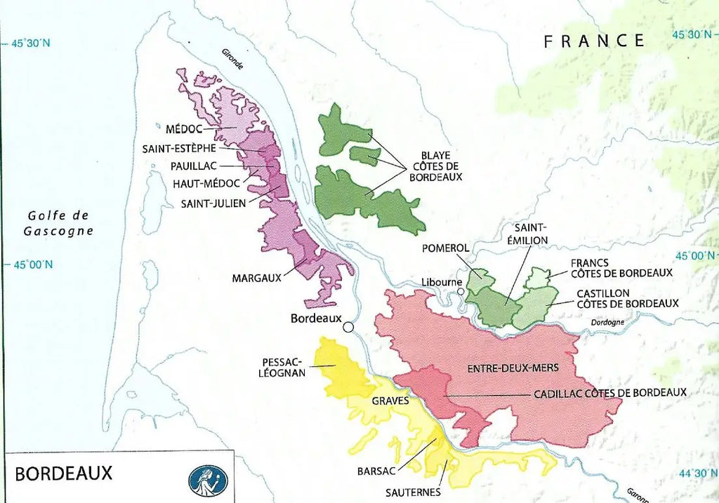 carte bordeaux vignoble