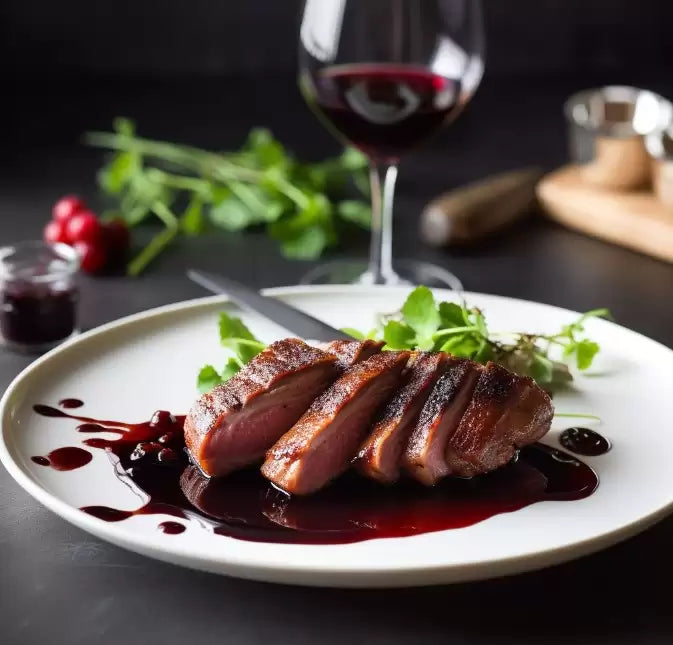 magret de canard et vin rouge