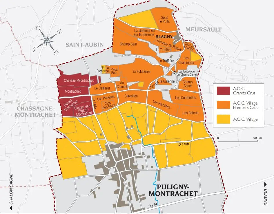 carte vignoble puligny-montrachet